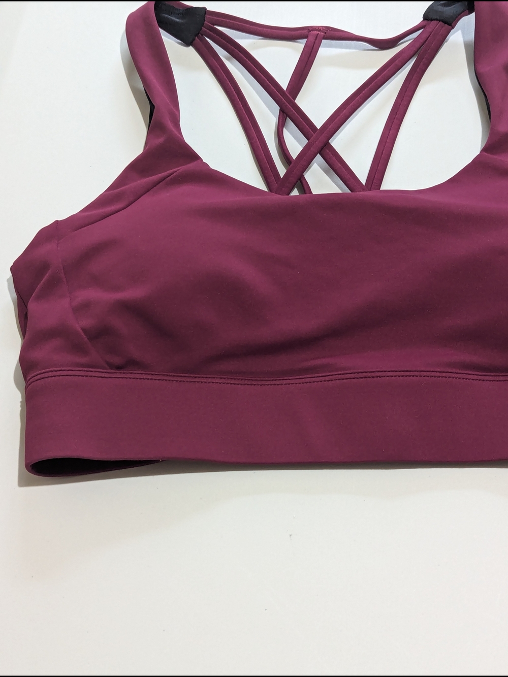 Zyia Active Burgundy Strappy Sports Bra Size L Padded Yoga Gym Athleisure - Picture 3 of 10